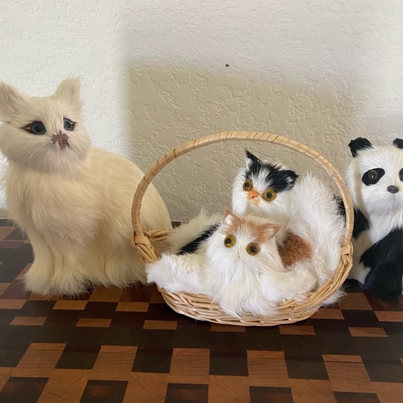 A sweet, lifelike kitten made to order and now happily with  Realistic Lifelike Adorable Animal Figurine 1 Cat, 2 Kittens, Mom & Baby Panda main image 1